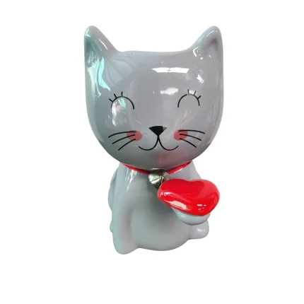 GATO CORAZON 16X9CM